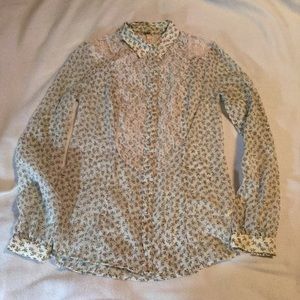 Free People sheer top, size XS, button down